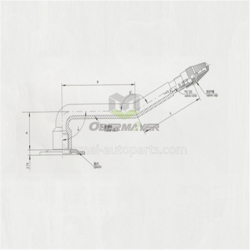 Tubeless V3-04-3 Tire Valve